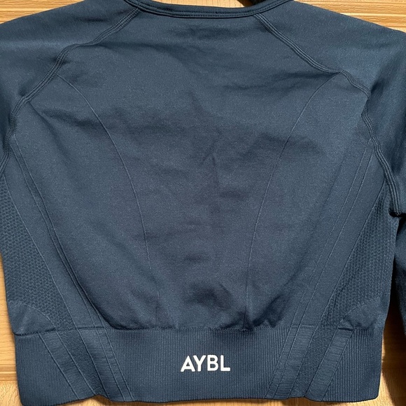 AYBL Staple Long Sleeve Crop Top in Navy - Picture 9 of 9